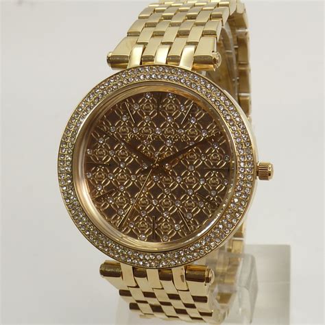 gold michael kors watch rhinestone|michael kors gold tones.